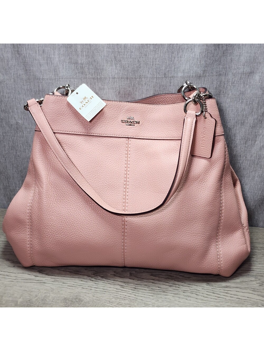 NWT Coach Pebble Leather Small Lexi Shoulder Bag Petal Pink